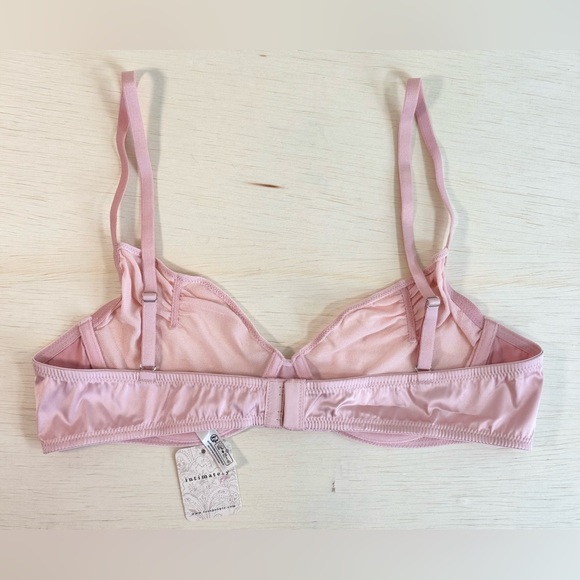 Free People Intimately Mesh & Satin Trim Blush Pink Underwire Bra size L - Picture 3 of 6